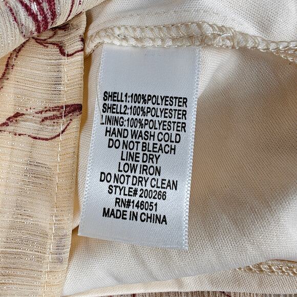 Monteau Los Angeles Floral Blouse Sheer Long Sleeve Top Size XL NEW - Picture 6 of 7